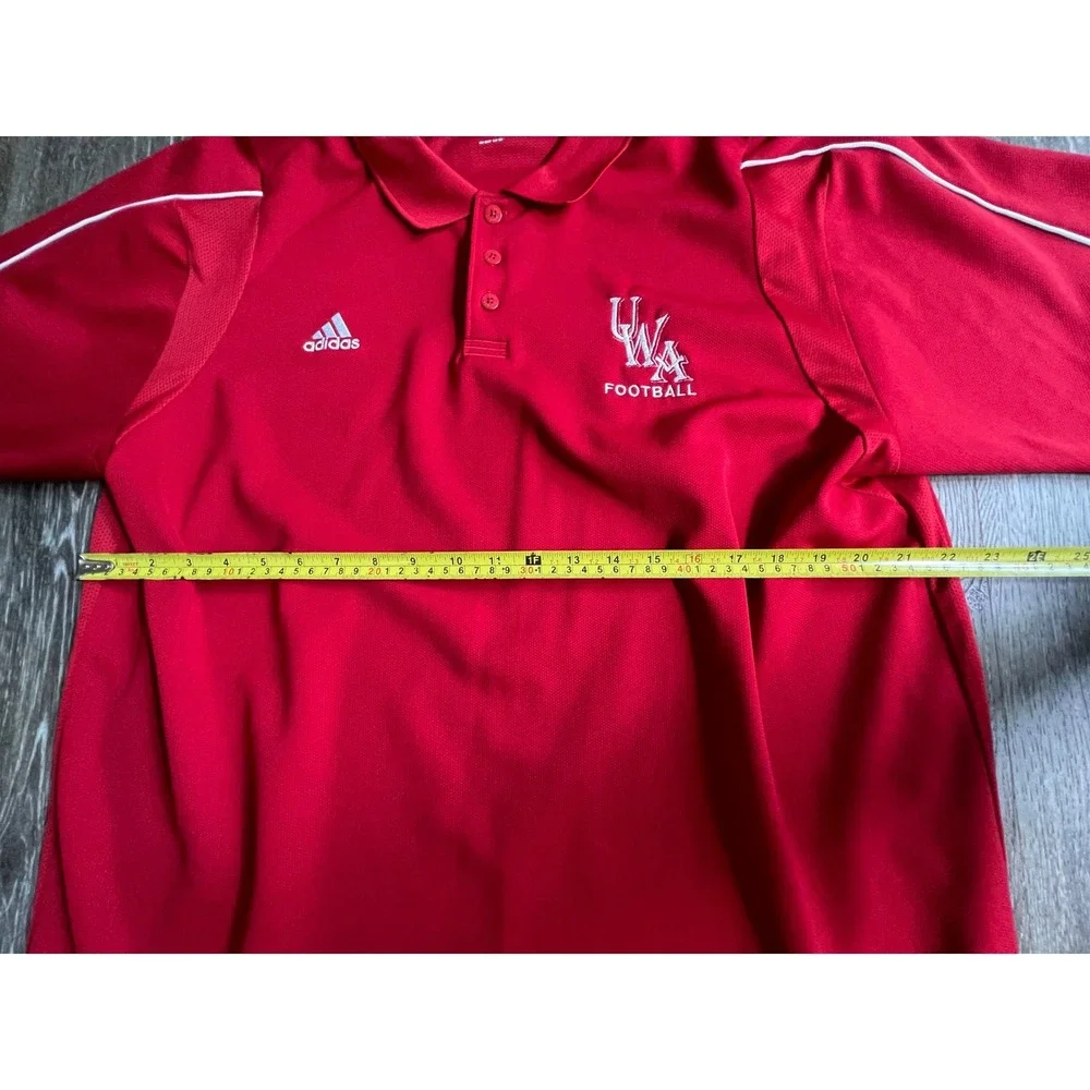 Adidas Polo Shirt Mens XL Red UWA Football Short Sleeve Athletic Collegiate